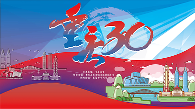 重庆30年庆典展板背景墙