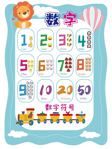 儿童学习数字海报