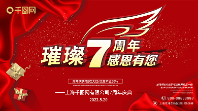 璀璨7周年喜庆展板