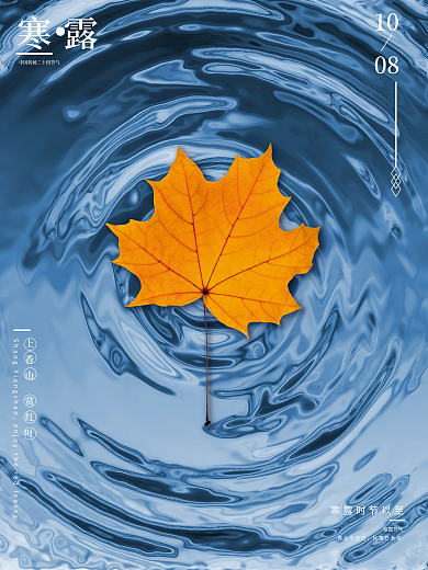 小清新水波寒露海报