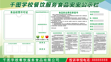 学校餐饮服务食品安全公示栏图片