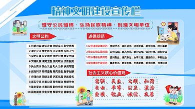 精神文明建设宣传栏公益宣传栏展板