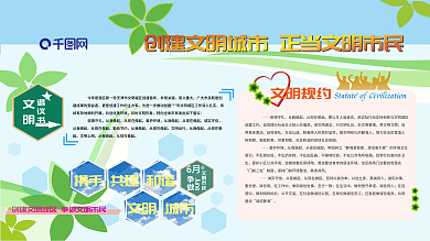 原创创建文明城市民宣传栏展板文化小区展架