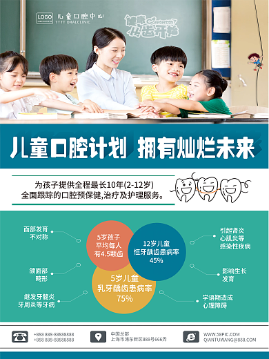 儿童口腔护理海报