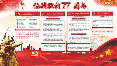 党建社区学校市政府抗战胜利展板CDR展架