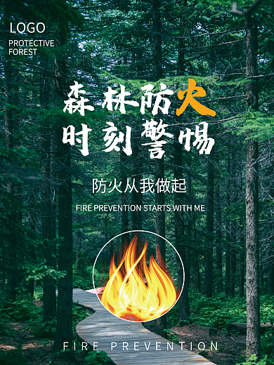 森林防火提醒宣传海报
