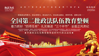 全国第二批政法队伍教育整顿宣传展板