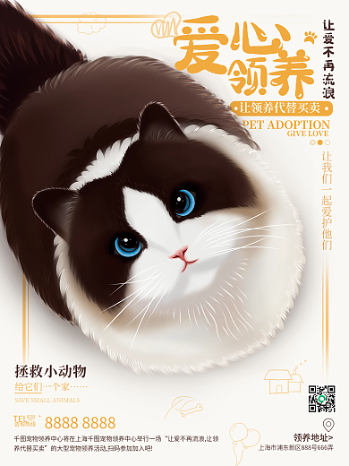 宠物领养广告宣传海报
