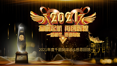 2019猪年黑金高端企业年会舞台背景