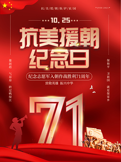 抗美援朝纪念日宣传海报