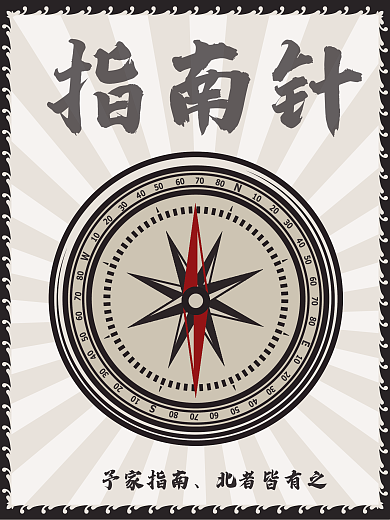 矢量指南针海报设计