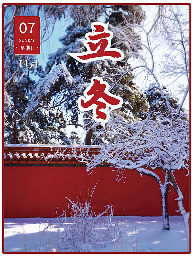 极简创意立冬摄影雪景海报
