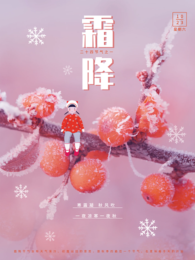 霜降 二十四节气 海报 节日