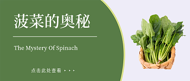 饮食健康科普宣传菠菜蔬菜公众号封面