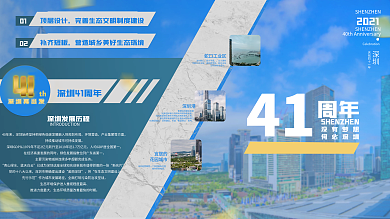 深圳城市四十一周年纪念展板设计