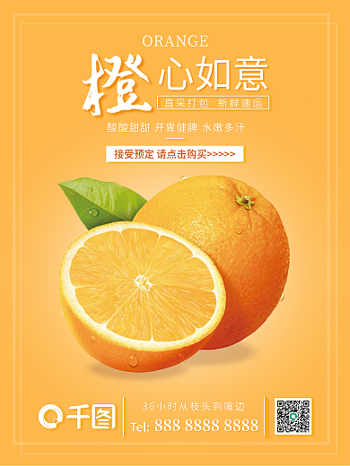 高档水果海报橙子
