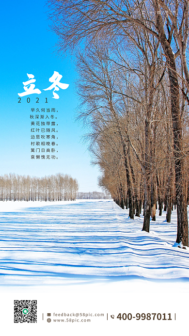 节气立冬手机海报