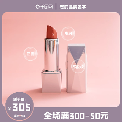 双十一小清新浪漫色口红主图模板