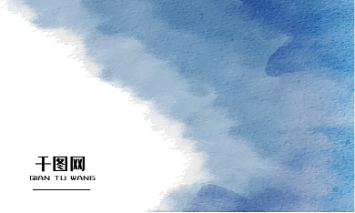 蓝色水彩画水粉渐变高端个性创意企业名片