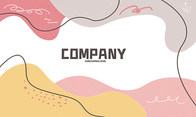 孟菲斯几何可爱卡通教育艺术培训名片