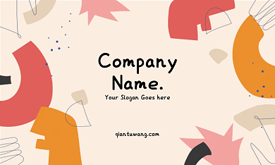 孟菲斯可爱卡通教育艺术培训名片