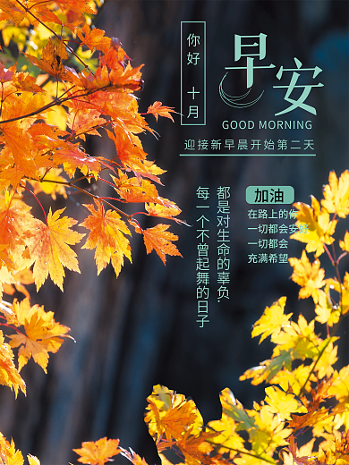 小清新风唯美治愈早安海报