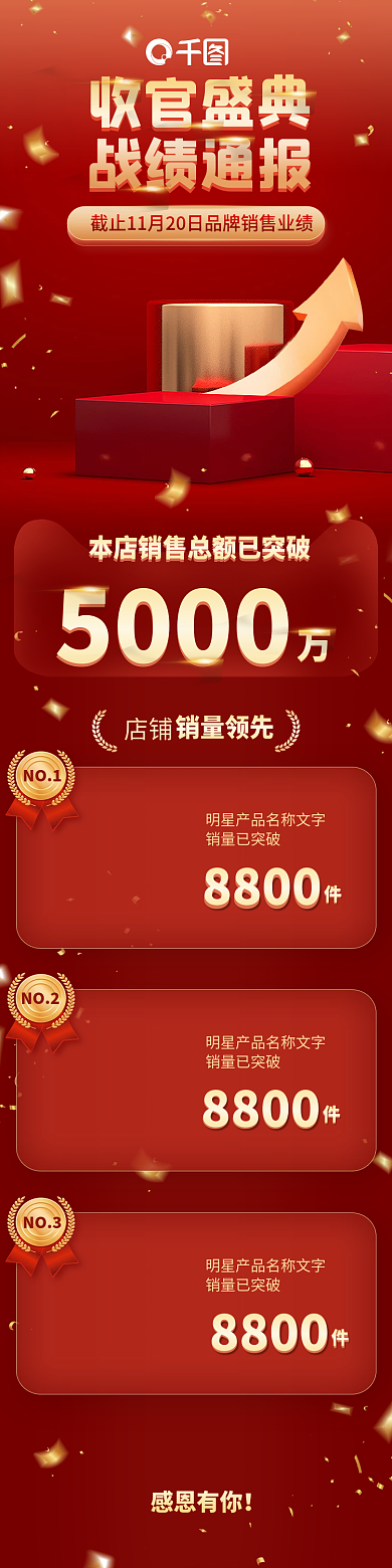 双11直播战报手机端模板