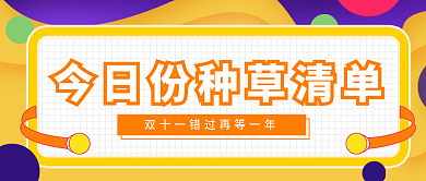 种草清单扁平购物指南双十一囤货公众号首图