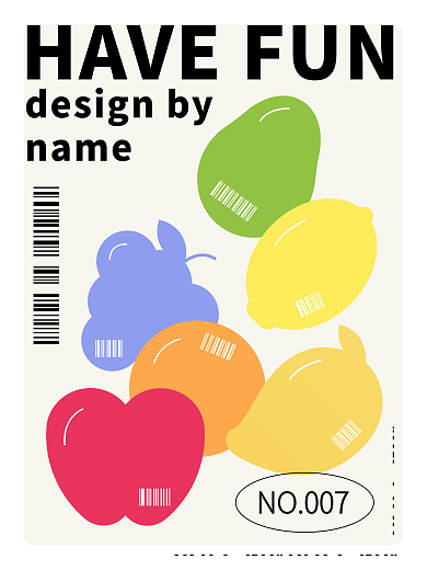 矢量水果品牌扁平化设计包装欧美风简约清新