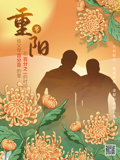 九九重阳节老人节日节庆海报