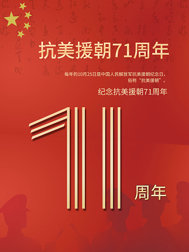 抗美援朝纪念日海报