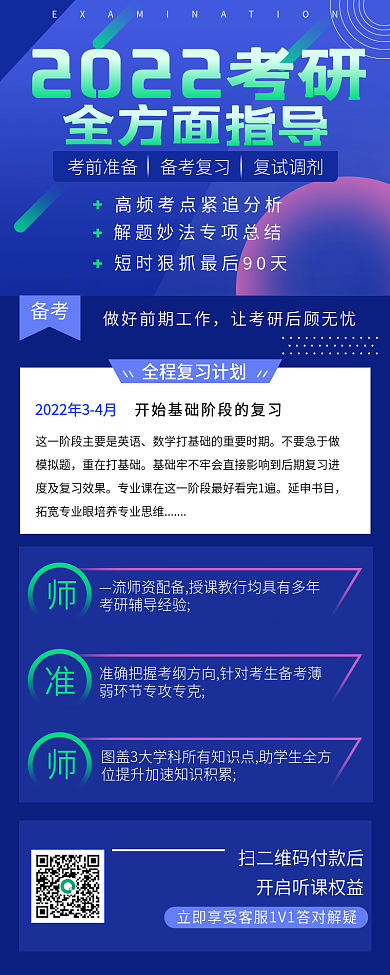 清新简约考研冲刺招生海报