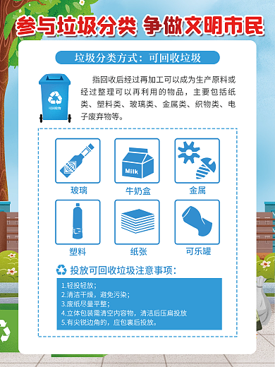 垃圾分类内容宣传系列海报