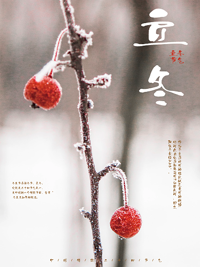 简约创意立冬二十四传统节气摄影图节气海报