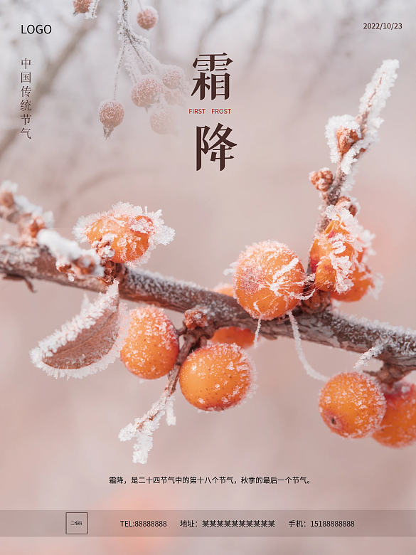 二十四节气霜降海报