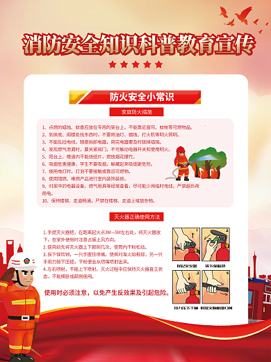 消防安全知识科普教育宣传海报