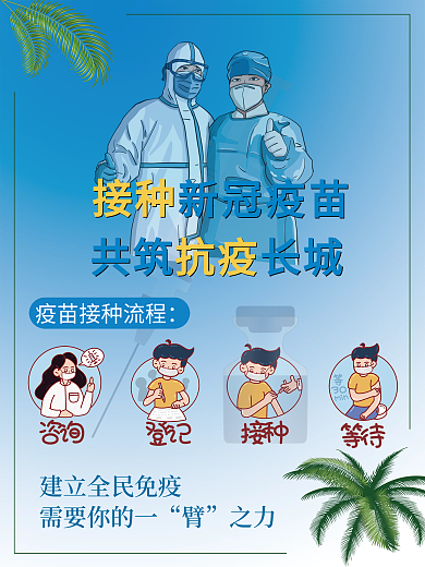 抗疫接种新冠疫苗公益海报