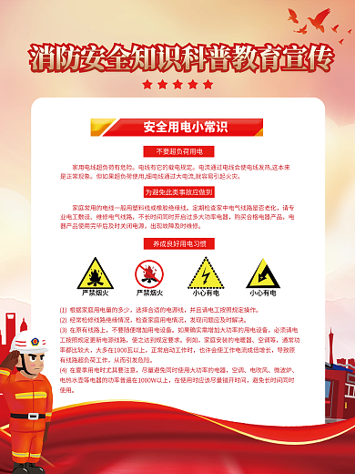 消防安全知识科普教育宣传海报