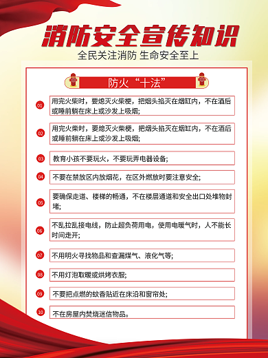 消防安全知识科普教育宣传系列海报