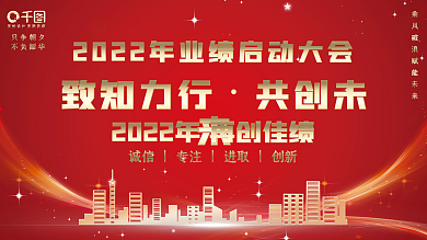 2022年业绩会议红色喜庆展板