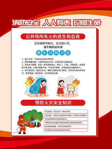 消防安全知识科普教育宣传海报