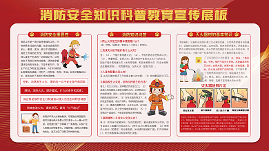 简约风消防安全知识科普教育宣传展板