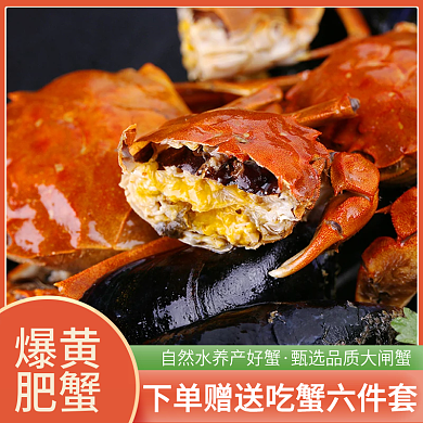 电商大闸蟹食品主图直推车