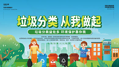 垃圾分类从我做起宣传标语展板