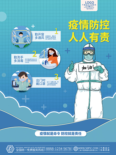 疫情防控人人有责防疫公益医院医疗海报