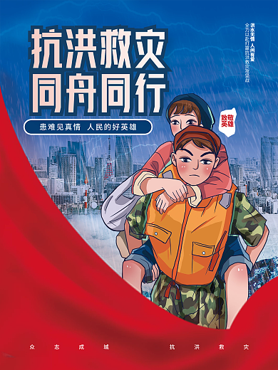 抗洪救灾宣传海报