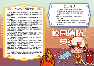 校园消防安全手抄报