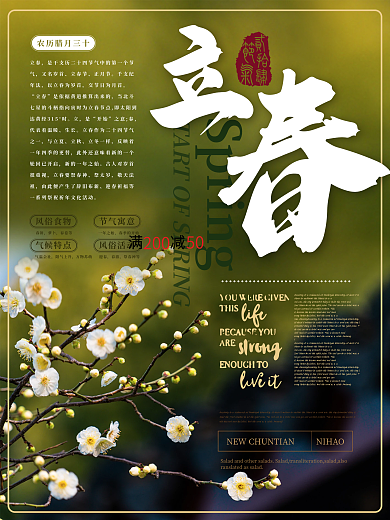 简约风立春节气海报