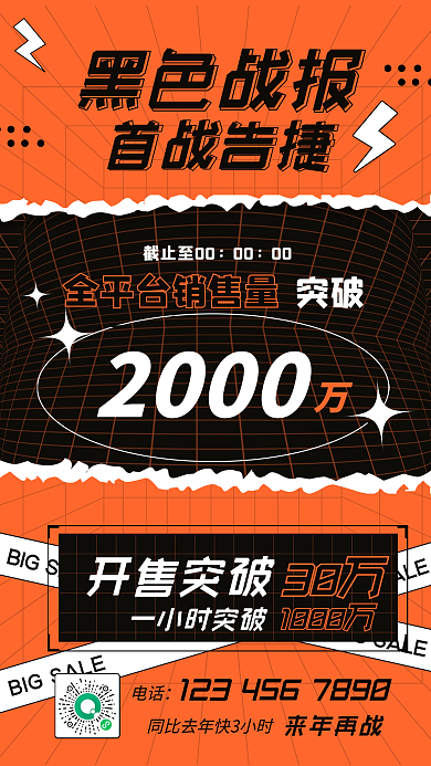 黑色星期五喜报战报手机海报