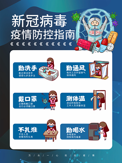 新冠疫情常态化防控指南海报